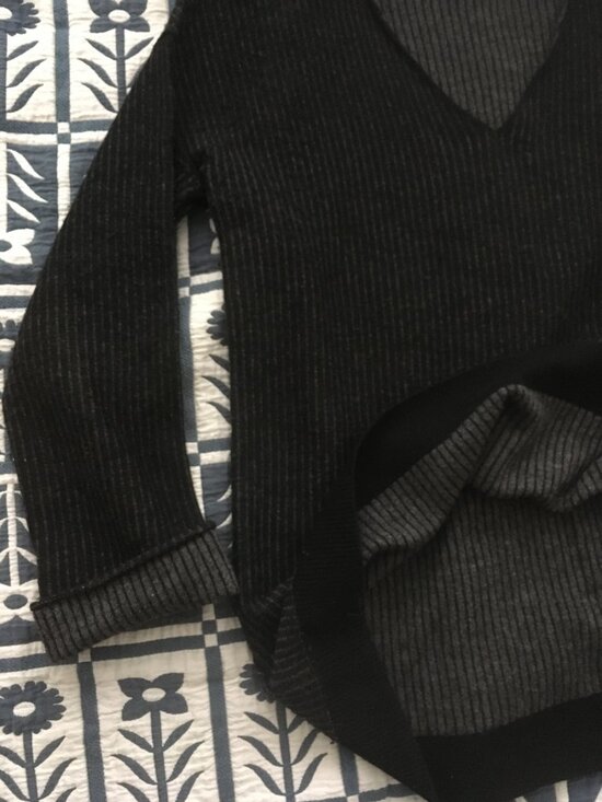 ATM wool and cashmere sweater (gray stripe, size XS) - Picture 8 of 12